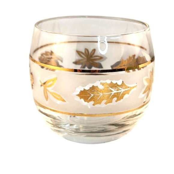Culver Starlyte Roly Poly Lowball Old Fashioned Glasses Frosted Band Design Mid - Picture 4 of 7
